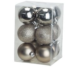 Cosy @Home Kerstballen Champagne ø 6 cm - 12 Stuks