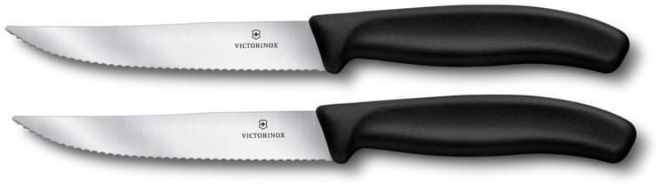 Victorinox Steakmessen Swiss Classic - Zwart - Gekarteld - 2 Stuks