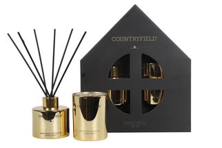 Countryfield Giftset (geurstokjes &amp; geurkaars) Golden Delight