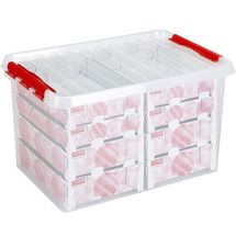 Sunware Kerstballen Opbergbox - met trays voor 116 kerstballen - Q-line - Transparant - 62 Liter - 60 x 40 x 34 cm