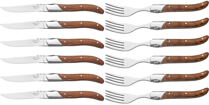 Jay Hill Steakbestek Laguiole Rozenhout 12-Delig