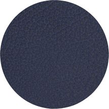 LIND DNA Onderzetter Hippo - Leer - Navy Blue - ø 10 cm