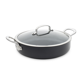 GreenPan Hapjespan - met deksel - Barcelona Black - ø 30 cm / 4.8 liter - keramische anti-aanbaklaag