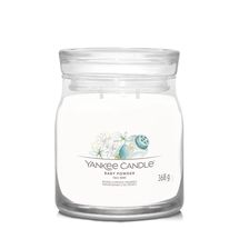 Yankee Candle Geurkaars Medium - met 2 lonten - Baby Powder - 11 cm / ø 9 cm
