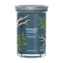Yankee Candle Geurkaars Large Tumbler - met 2 lonten - Bayside Cedar - 15 cm / ø 10 cm