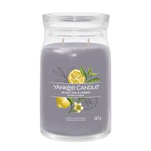 Yankee Candle Geurkaars Large - met 2 lonten - Black Tea &amp; Lemon - 16 cm / ø 9 cm