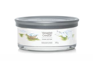 Yankee Candle Geurkaars Tumbler - met 5 lonten - Clean Cotton - 6 cm / ø 13 cm