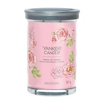 Yankee Candle Geurkaars Large Tumbler - met 2 lonten - Fresh Cut Roses - 15 cm / ø 10 cm