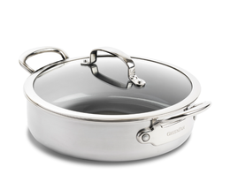 GreenPan Hapjespan - met deksel - Premiere - RVS - ø 26 cm / 3.8 liter - keramische anti-aanbaklaag