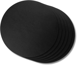 Jay Hill Placemats - Vegan leer - Zwart - ø 38 cm - 6 Stuks