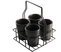 CasaLupo Bekers in Rek Gusta Zwart 250 ml - 4 Stuks