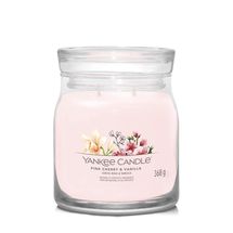 Yankee Candle Geurkaars Medium - met 2 lonten - Pink Cherry &amp; Vanilla - 11 cm / ø 9 cm