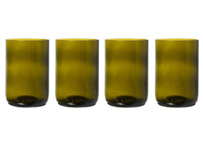 Cookinglife Waterglazen Rebottled Bruin 330 ml - 4 stuks - gemaakt van gerecyclede wijnflessen