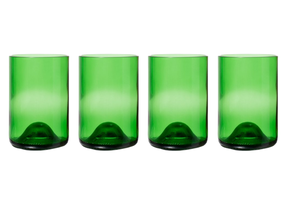 Cookinglife Waterglazen Rebottled Groen 330 ml - 4 stuks - gemaakt van gerecyclede wijnflessen