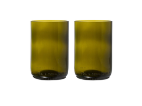 Cookinglife Waterglazen Rebottled Bruin 330 ml - 2 stuks - gemaakt van gerecyclede wijnflessen
