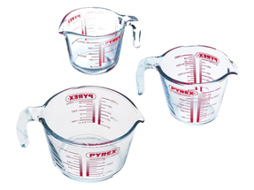 Pyrex Maatbeker Set Classic Prepware (250 ml, 500 ml &amp; 1 liter) - 3-Delig