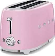 SMEG Broodrooster - 2 lange sleuven - roze - TSF02PKEU