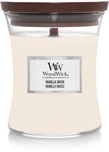 WoodWick Geurkaars Medium Vanilla Musk - 11 cm / ø 10 cm