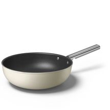 SMEG Wokpan Creme Mat - ø 30 cm / 5.3 Liter - Standaard anti-aanbaklaag