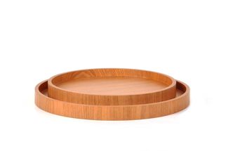 XLBoom 2 dienbladen Low Round essenhout