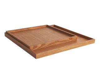 XLBoom 2 dienbladen Low Square essenhout