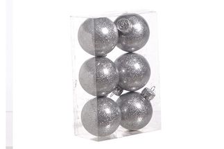 Cosy &amp; Trendy Kerstballen Zilver 6-Delig