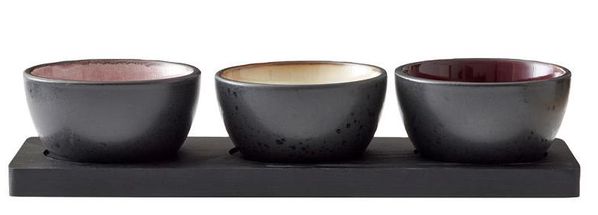 Bitz Dipschaaltjes Set Gastro Zwart/multi Licht 32 x 11 cm - 3-Delig