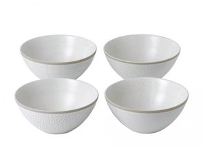 Royal Doulton Maze Grill schalenset ø 16cm - 4 stuks - wit