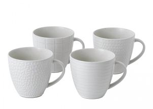 Royal Doulton Maze Grill bekers - 4 stuks - wit