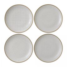 Royal Doulton Maze Grill bordenset ø 22cm - 4 stuks - wit