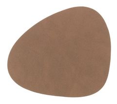 LIND DNA Onderzetter Leer Nupo Bruin 11 x 13 cm