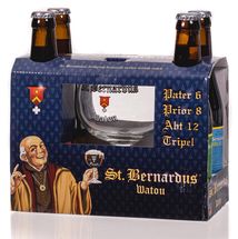 St Bernardus Cadeauverpakking 4 x 330 ml + Glas