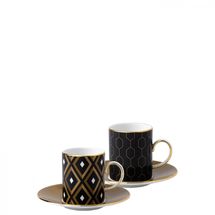 Wedgwood Arris Espressokop en schotel - set van 2 - Geometric en Honeycombe