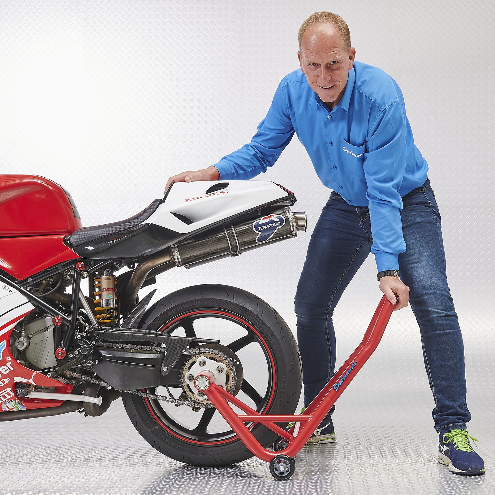 Achterwiel Ducati motor liften