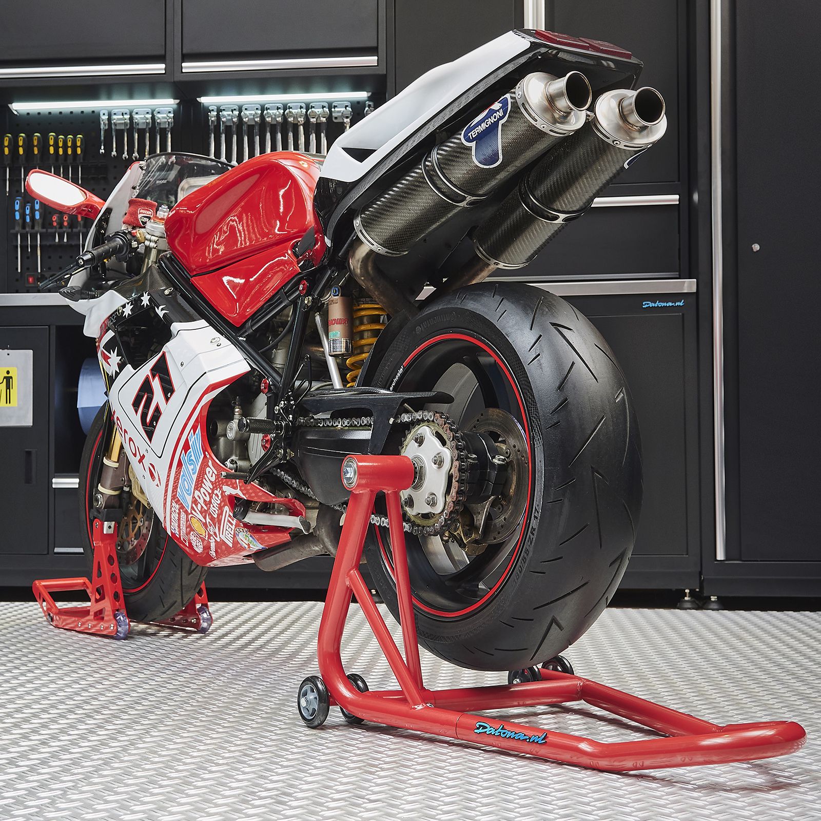 Rode paddockstand set voor KTM motoren