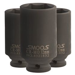 Diepe krachtdop 25 mm 1/2" opname - 3 stuks 1