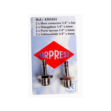 2 stuks slangpilaren 1/4'' 6 mm