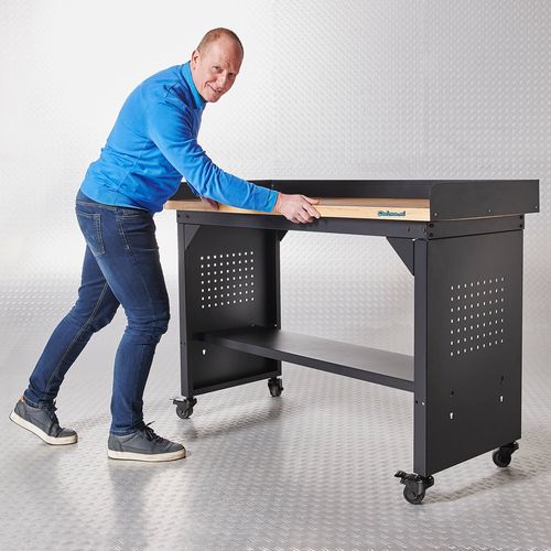 Werkbank PRO met bamboe werkblad en legbord verrijdbaar - 150 cm 12