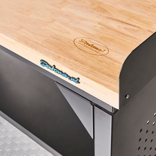Werkbank PRO met eiken werkblad en legbord verrijdbaar - 150 cm 12