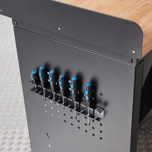Werkbank PRO met bamboe werkblad en legbord verrijdbaar- 200 cm 8