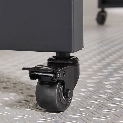 Werkbank PRO met eiken werkblad en legbord verrijdbaar - 150 cm 8