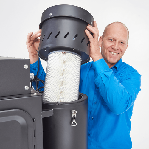 Gritstralen met afzuiging 1000 liter