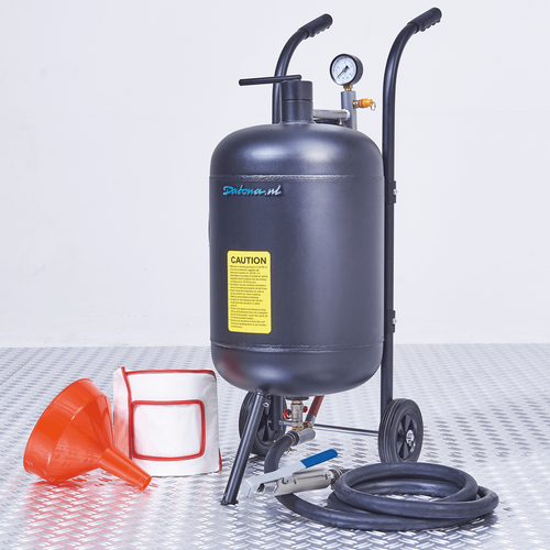 Verrijdbaar verflagen verwijderen gritstralers 45 liter