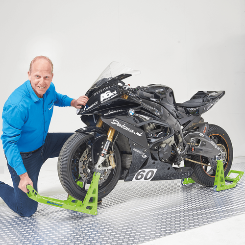 MotoGP Verrijdbare paddockmotorsteun achterwiel Kawasaki Groen
