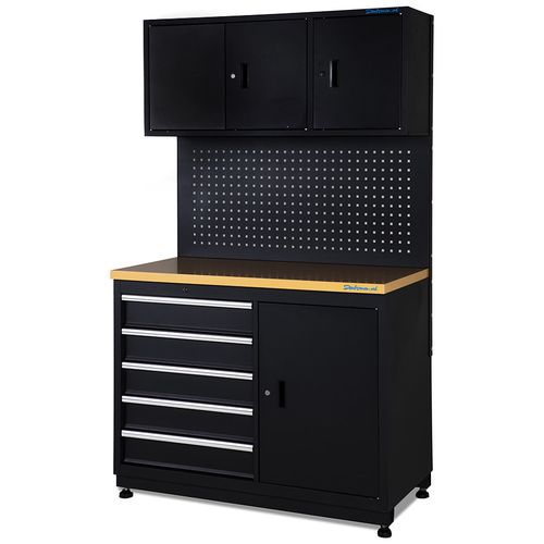 Werkbank garage 120 cm met gereedschapskasten 2