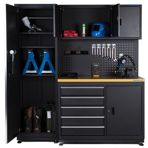 Werkbank garage 120 cm met smalle werkplaatskast 1