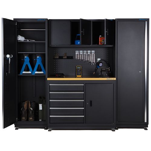 Werkbank 120 cm met gereedschapsbord en werkplaatskasten 3