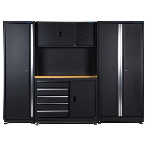 Werkbank 120 cm met gereedschapskast, smalle werkplaatskast en brede opbergkast 3