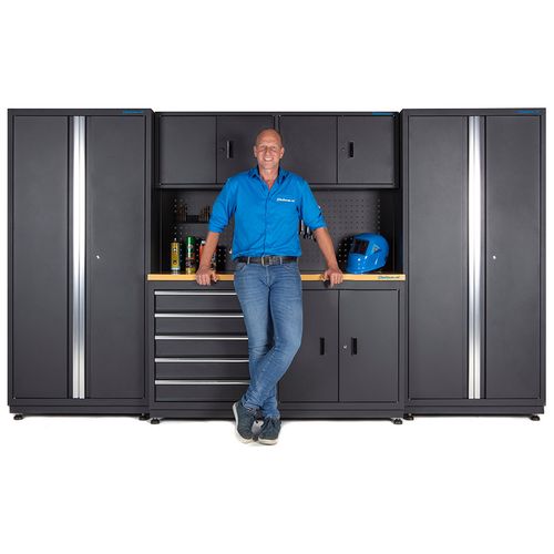 Werkbank 160 cm met bovenkast en twee gereedschapskasten 1
