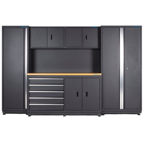 Werkbank 160 cm met bovenkast, smalle zijkast en brede zijkast 3